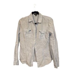 Saks Fifth Avenue Gray Textured Sweater with Collar